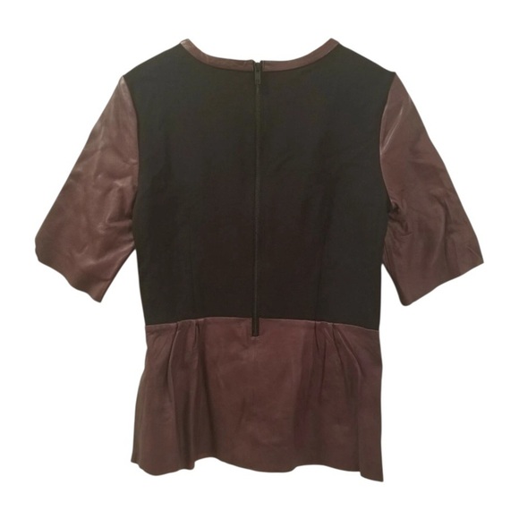 Brown Leather Blouse Size M - Picture 3 of 6